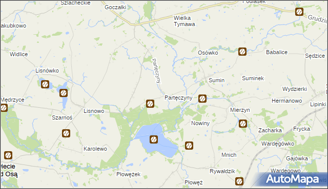 mapa Partęczyny, Partęczyny na mapie Targeo