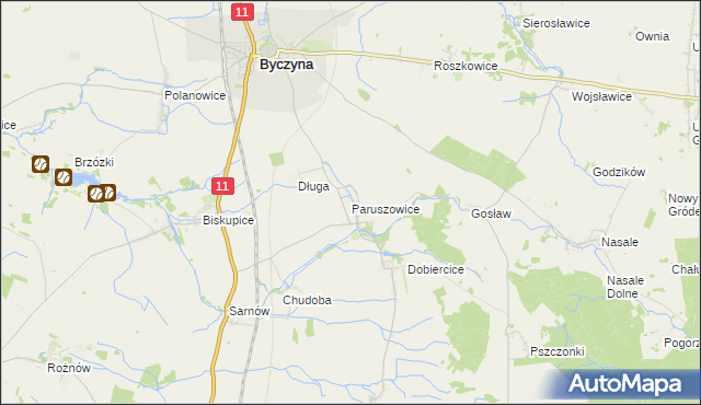 mapa Paruszowice, Paruszowice na mapie Targeo