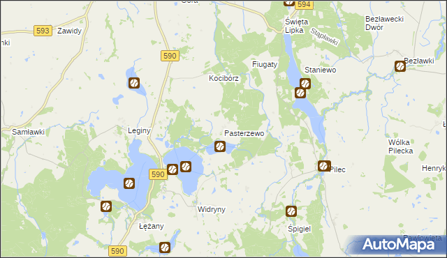 mapa Pasterzewo, Pasterzewo na mapie Targeo