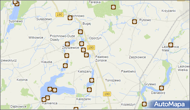 mapa Pawłowo Żońskie, Pawłowo Żońskie na mapie Targeo