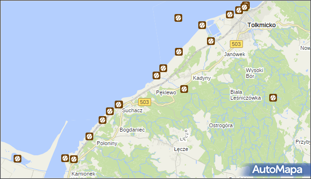 mapa Pęklewo, Pęklewo na mapie Targeo