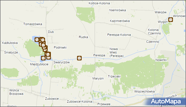 mapa Perespa, Perespa na mapie Targeo