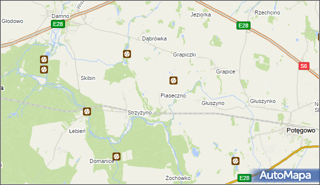 mapa Piaseczno gmina Potęgowo, Piaseczno gmina Potęgowo na mapie Targeo