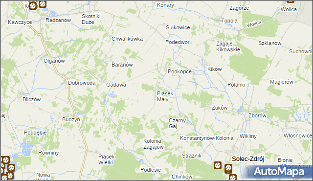 mapa Piasek Mały, Piasek Mały na mapie Targeo