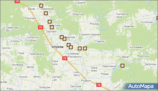 mapa Piaski Królewieckie, Piaski Królewieckie na mapie Targeo
