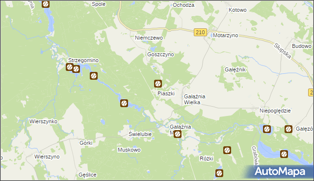 mapa Piaszki, Piaszki na mapie Targeo