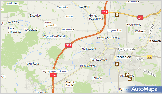 mapa Piątkowisko, Piątkowisko na mapie Targeo