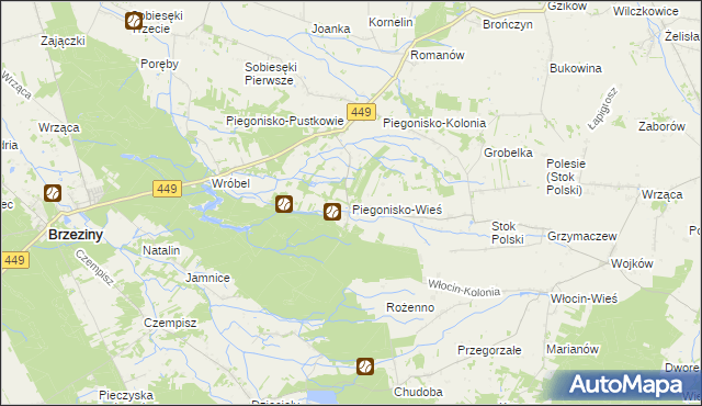 mapa Piegonisko-Wieś, Piegonisko-Wieś na mapie Targeo