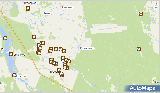 mapa Pieniężnica, Pieniężnica na mapie Targeo