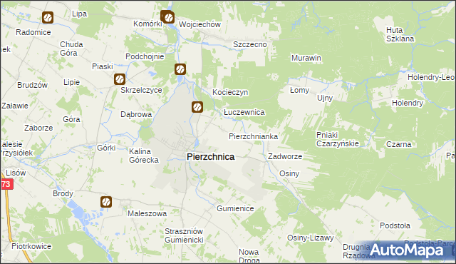 mapa Pierzchnianka, Pierzchnianka na mapie Targeo