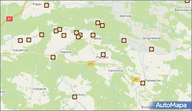 mapa Pierzwin, Pierzwin na mapie Targeo