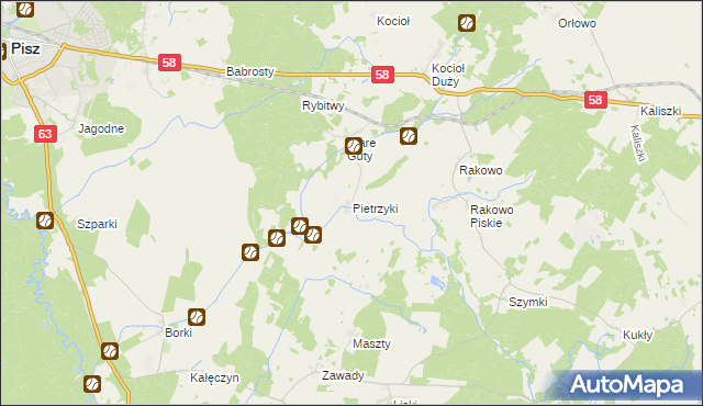 mapa Pietrzyki, Pietrzyki na mapie Targeo