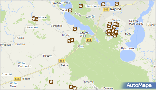 mapa Pikły, Pikły na mapie Targeo