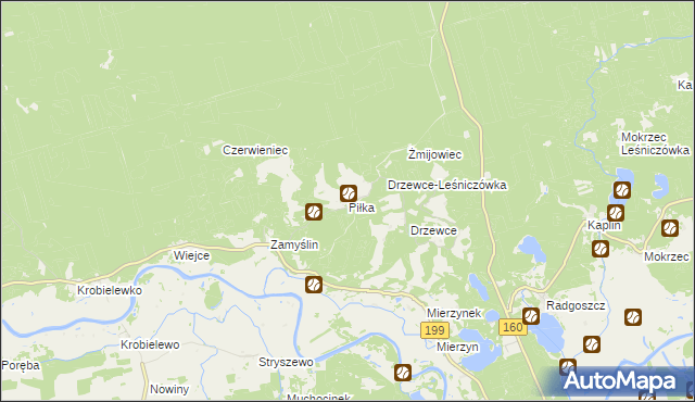 mapa Piłka gmina Międzychód, Piłka gmina Międzychód na mapie Targeo