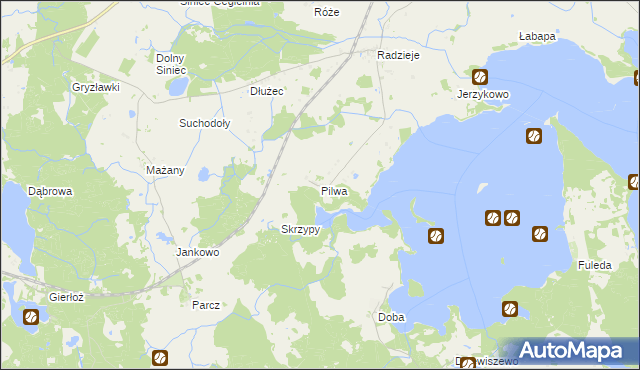 mapa Pilwa gmina Węgorzewo, Pilwa gmina Węgorzewo na mapie Targeo