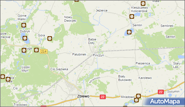 mapa Pinczyn, Pinczyn na mapie Targeo