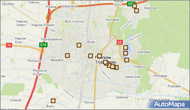 mapa Piotrków Trybunalski, Piotrków Trybunalski na mapie Targeo