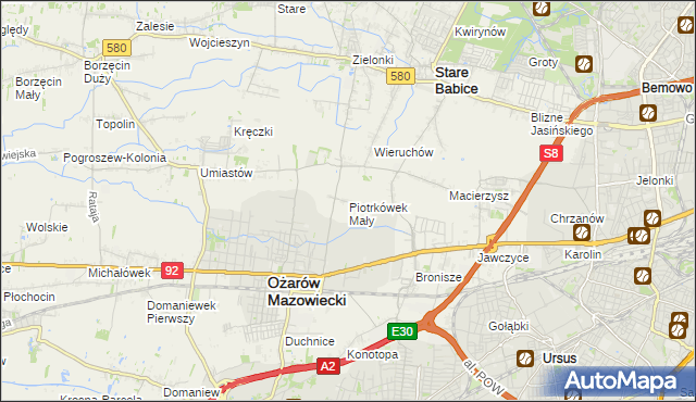 mapa Piotrkówek Mały, Piotrkówek Mały na mapie Targeo