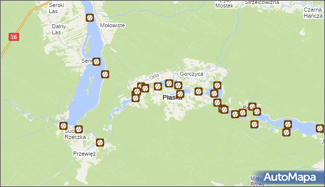 mapa Płaska, Płaska na mapie Targeo