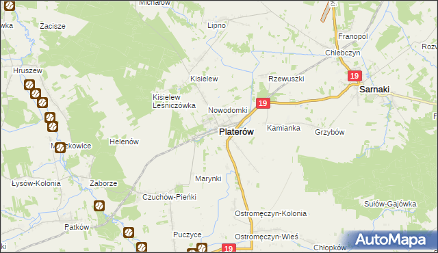 mapa Platerów, Platerów na mapie Targeo