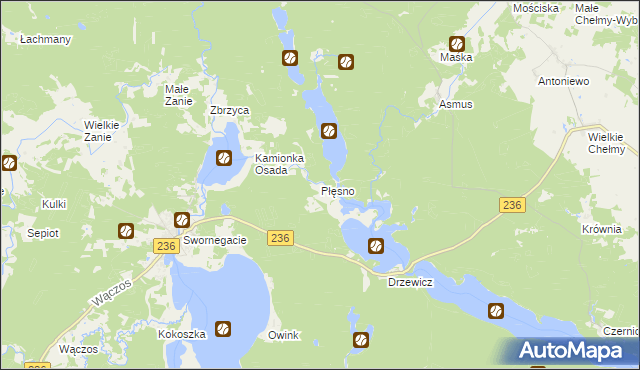 mapa Płęsno, Płęsno na mapie Targeo