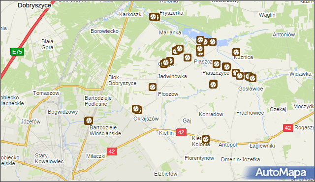 mapa Płoszów, Płoszów na mapie Targeo