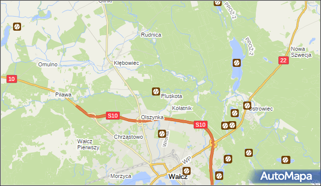 mapa Pluskota, Pluskota na mapie Targeo