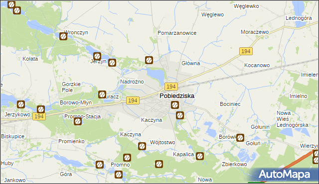 mapa Pobiedziska, Pobiedziska na mapie Targeo