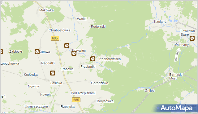 mapa Podborowisko, Podborowisko na mapie Targeo