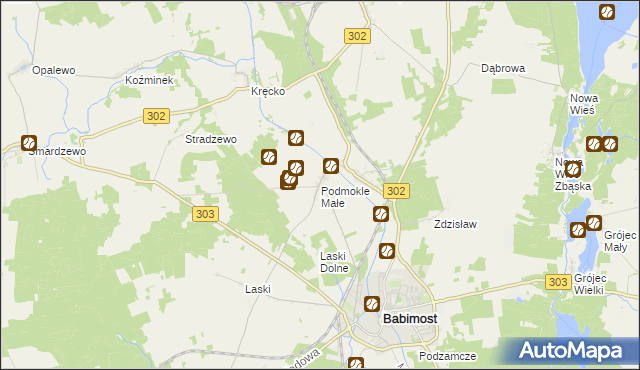 mapa Podmokle Małe, Podmokle Małe na mapie Targeo