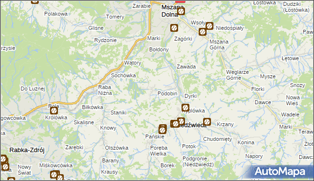 mapa Podobin, Podobin na mapie Targeo