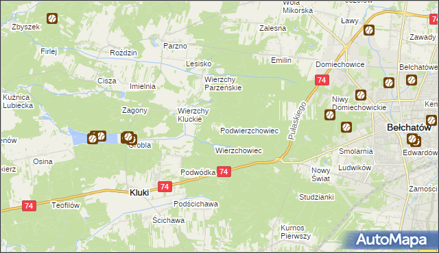 mapa Podwierzchowiec, Podwierzchowiec na mapie Targeo