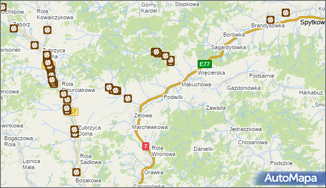 mapa Podwilk, Podwilk na mapie Targeo