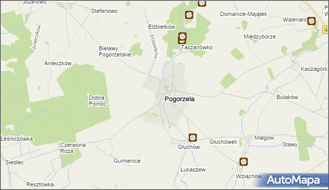 mapa Pogorzela powiat gostyński, Pogorzela powiat gostyński na mapie Targeo