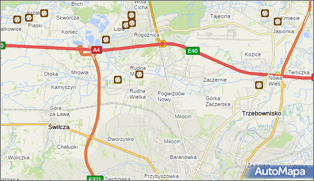 mapa Pogwizdów Nowy, Pogwizdów Nowy na mapie Targeo
