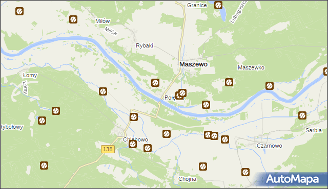 mapa Połęcko gmina Maszewo, Połęcko gmina Maszewo na mapie Targeo