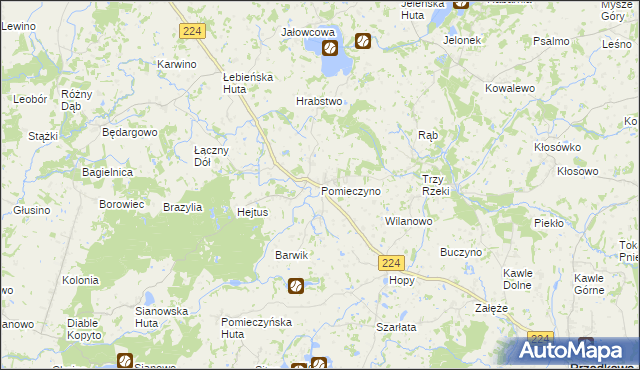 mapa Pomieczyno, Pomieczyno na mapie Targeo