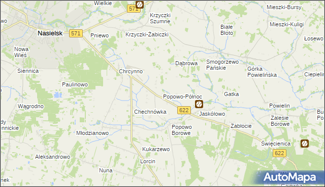 mapa Popowo-Północ, Popowo-Północ na mapie Targeo