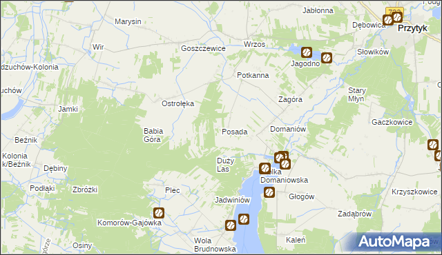 mapa Posada gmina Przytyk, Posada gmina Przytyk na mapie Targeo