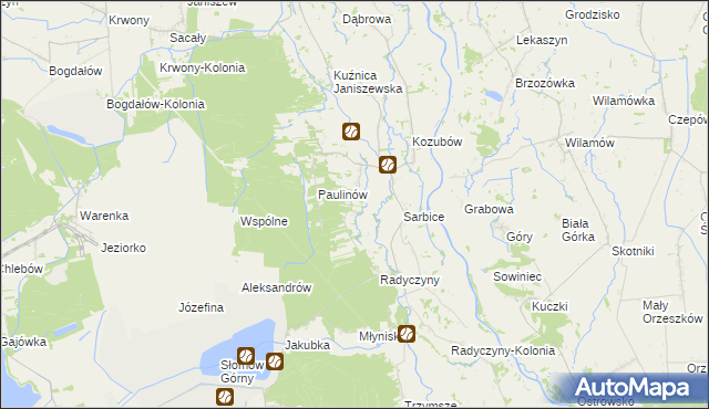 mapa Posoka gmina Przykona, Posoka gmina Przykona na mapie Targeo