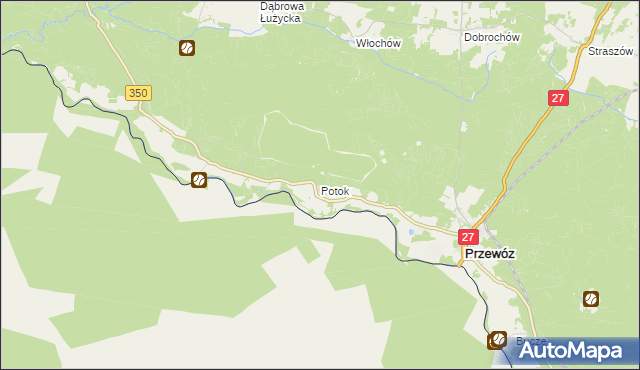 mapa Potok gmina Przewóz, Potok gmina Przewóz na mapie Targeo