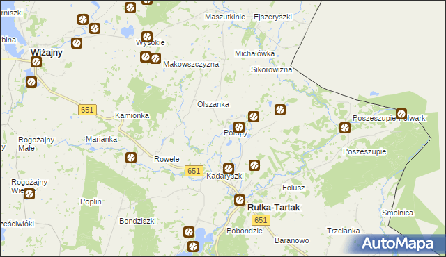 mapa Potopy, Potopy na mapie Targeo