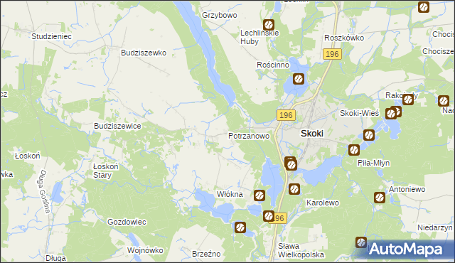 mapa Potrzanowo, Potrzanowo na mapie Targeo