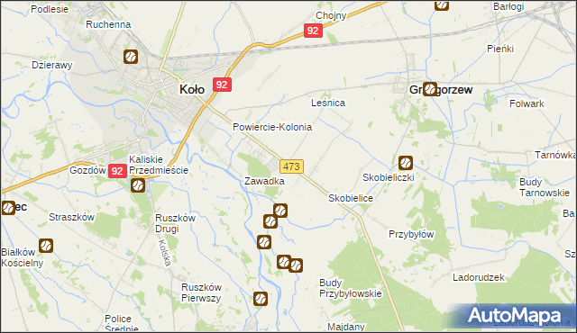 mapa Powiercie, Powiercie na mapie Targeo