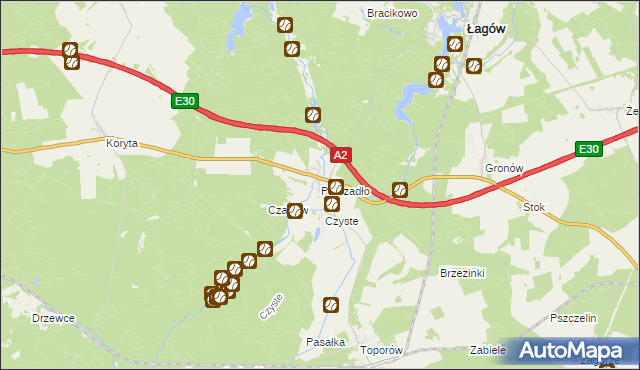 mapa Poźrzadło, Poźrzadło na mapie Targeo