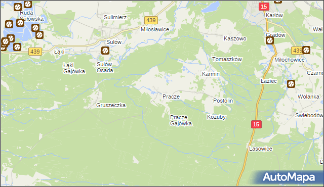 mapa Pracze, Pracze na mapie Targeo