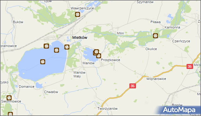 mapa Proszkowice, Proszkowice na mapie Targeo