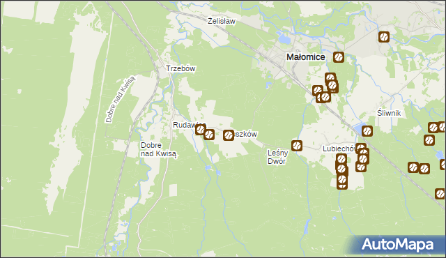 mapa Pruszków gmina Żagań, Pruszków gmina Żagań na mapie Targeo