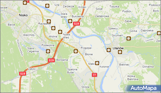 mapa Przędzel, Przędzel na mapie Targeo