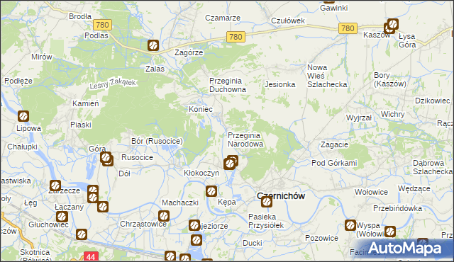 mapa Przeginia Narodowa, Przeginia Narodowa na mapie Targeo